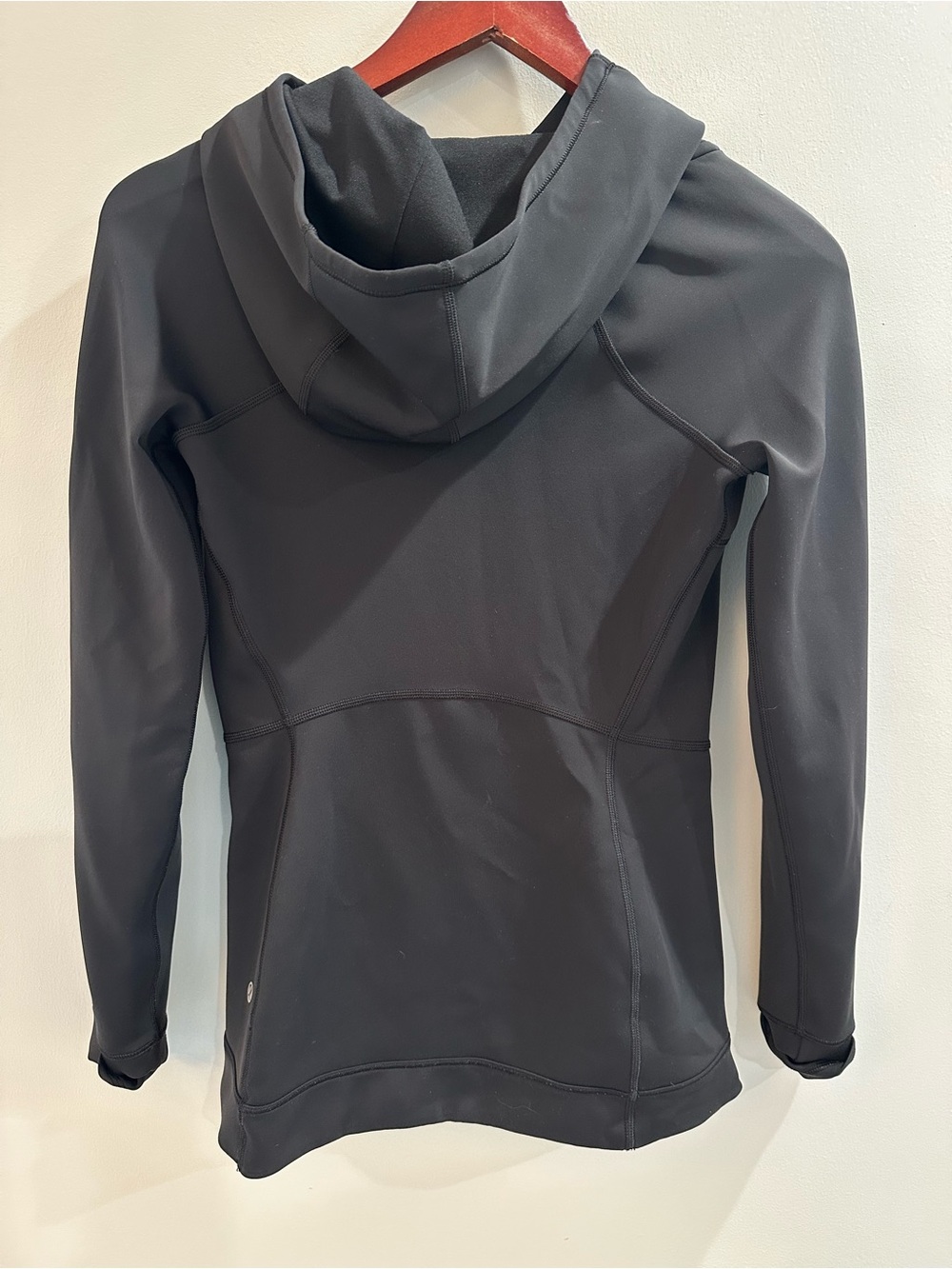 Lululemon Black Align Asymmetrical Zip Front Hooded Jacket Sz 4 - Picture 4 of 8